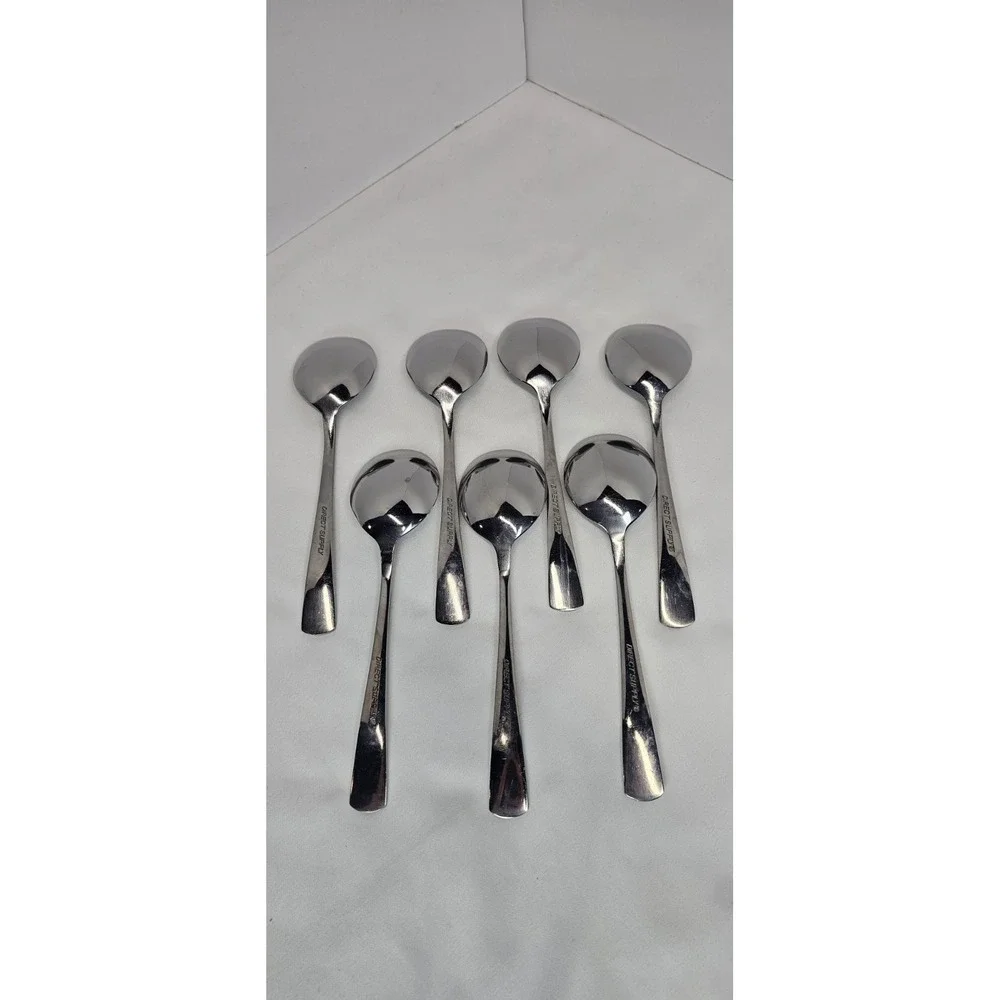 Direct Supply Stainless Steel Soup Spoons Set of 8 Flatware Simple‎ Design